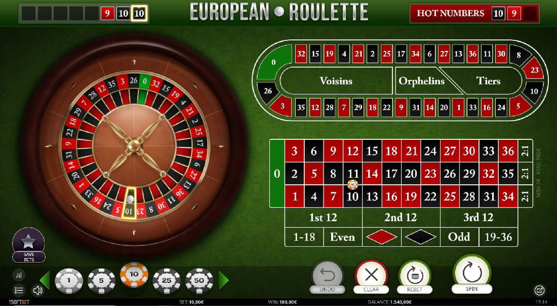 Das European Roulette Spiel kostenlos ausprobieren. 