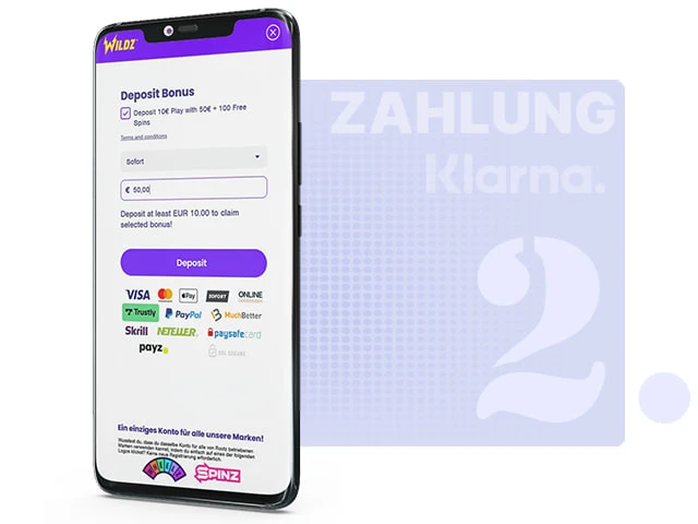 Einzahlungsvorgang im Casino inklusive Bonusaktivierung.