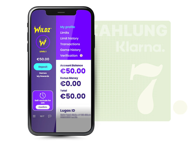 Online Casino Konto mit gutgeschriebenem Einzahlungsbetrag.