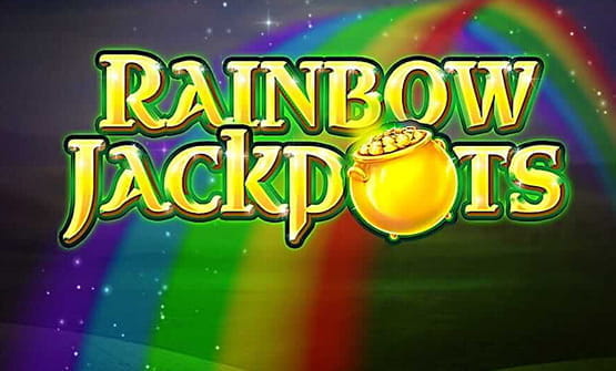 Der Startbildschirm des online Spielautomats Rainbow Jackpots.