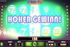 Das Bild zeigt einen hohen Gewinn beim beliebten Spielautomaten Starburst.