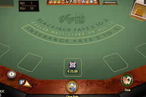 Der Tisch des Blackjack Las Vegas Strip.