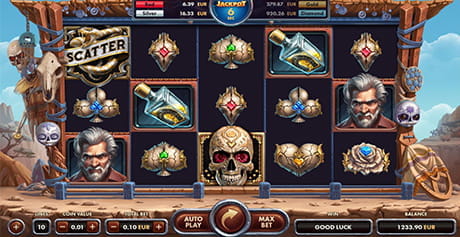 Spielablauf des Golden Skull Slot von Netgame