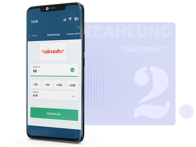 Aircash Einzahlungsschritt 2