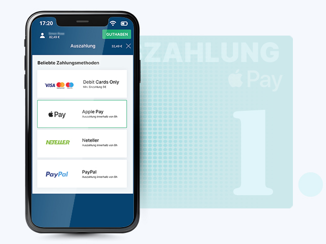 Der Casino-Kassenbereich mit Apple Pay als Zahlungsmethode.