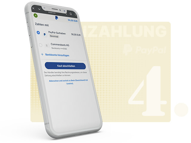 PayPal Casino Einzahlung abschließen.