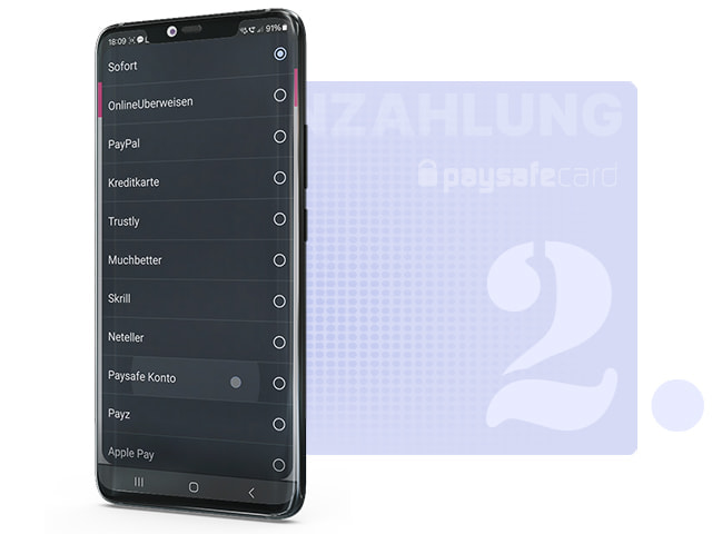 Paysafecard als Zahlungsmethode wählen