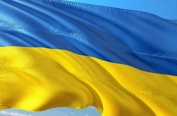 Das Flagge der Ukraine.