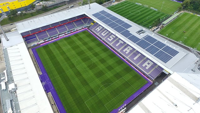 Fußballstadion in Wien, Österreich.