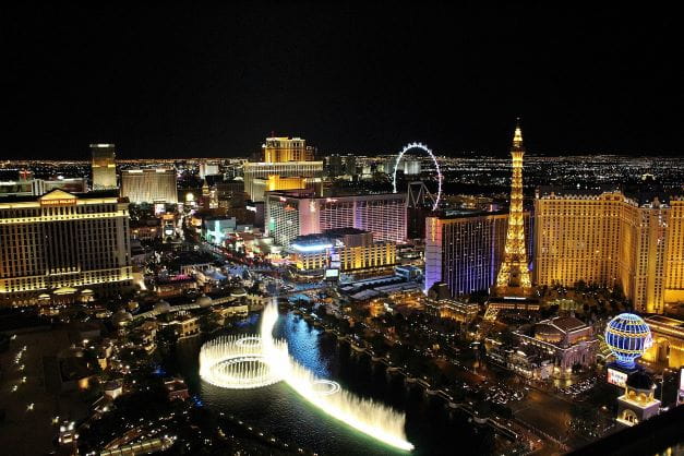 Blick auf die einige Casinos in Las Vegas.