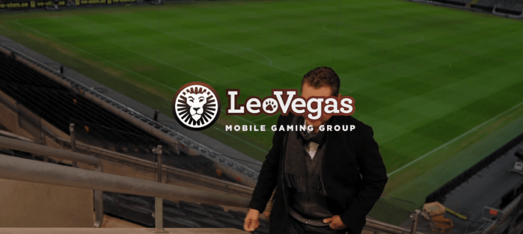 Logo von LeoVegas in einem Stadion.