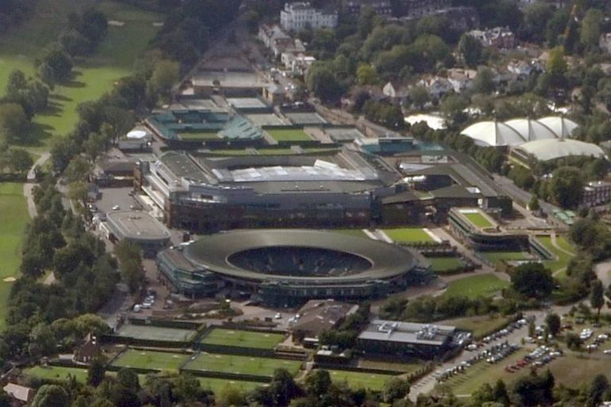 Luftbild der Tennisanlage in Wimbledon