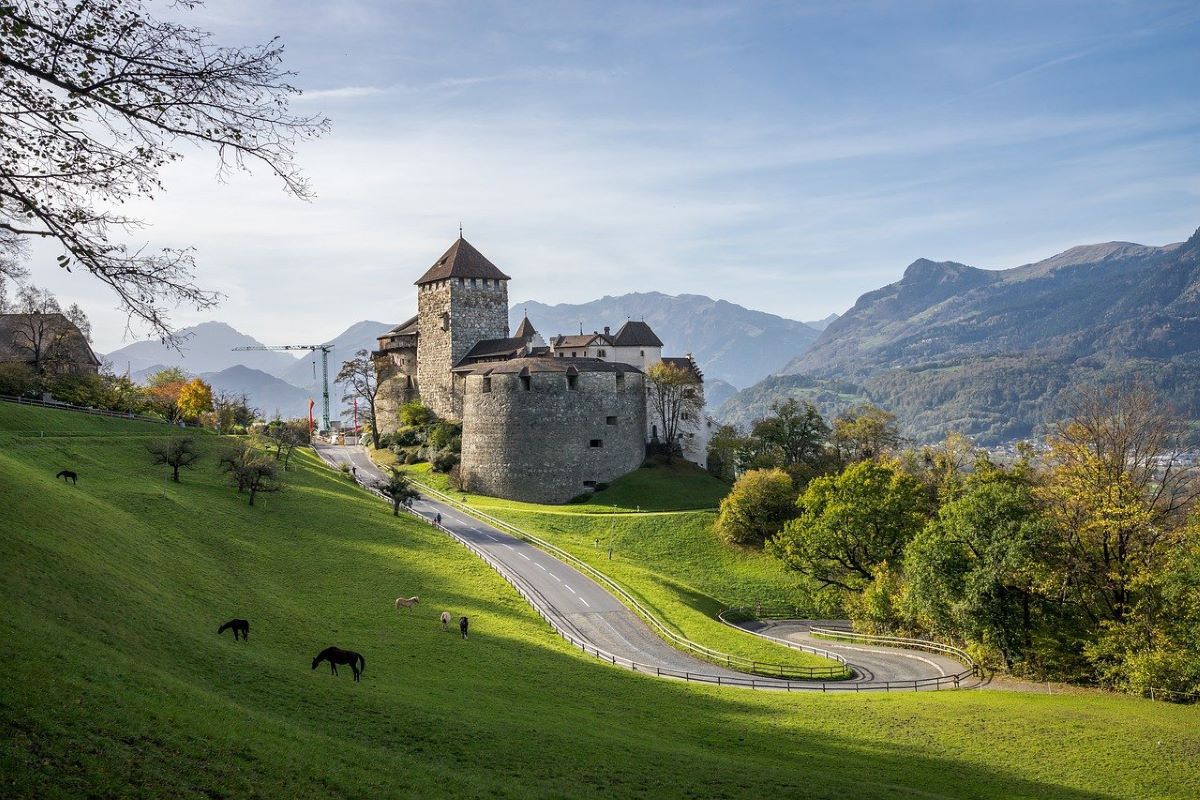 Aufnahme von Schloss Vaduz in Liechtenstein.