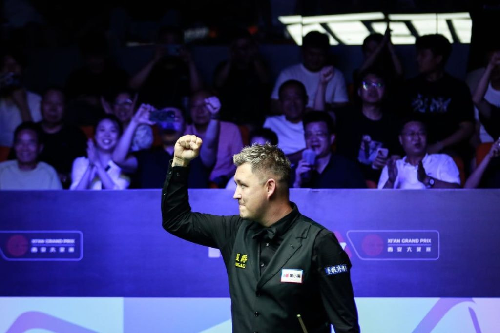 Aufnahme von Kyren Wilson nach dem Gewinn des Xi'an Grand Prix.