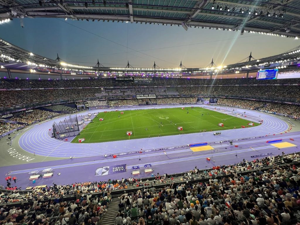 Aufnahme des Stade de France in Paris, Frankreich.