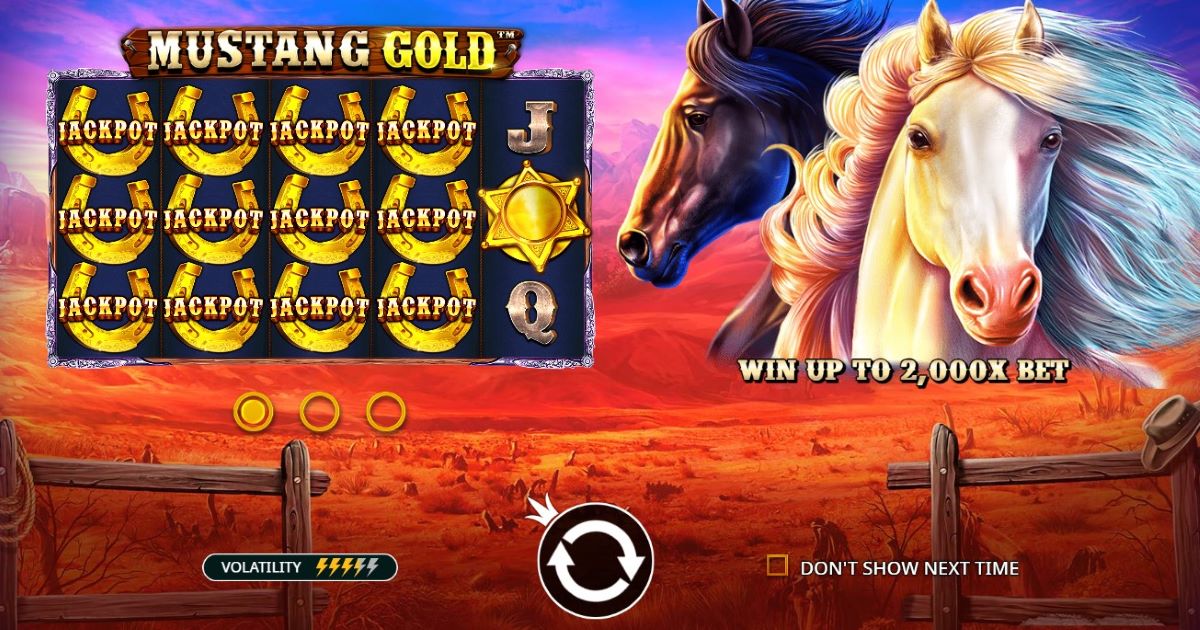 Screenshot des Spielautomaten Mustang Gold Megaways von Pragmatic Play