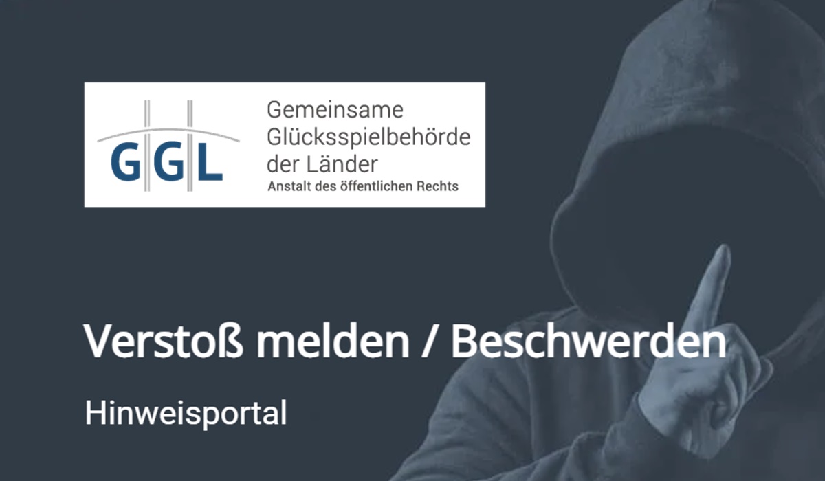 Screenshot vom Hinweisportal der GGL