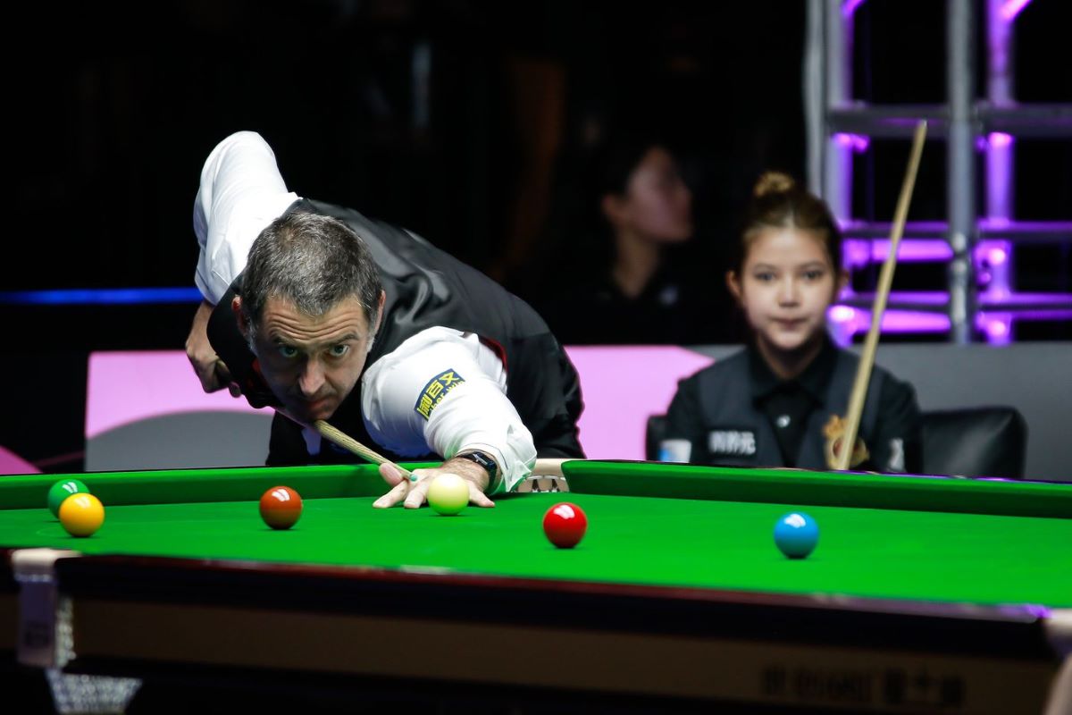 Aufnahme von Ronnie O'Sullivan bei der Snooker International Championship.