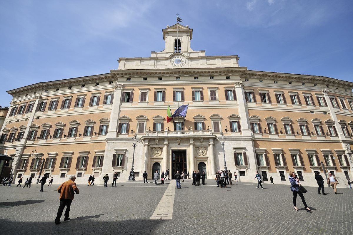 Aufnahme des italienischen Parlaments in Rom, Italien.