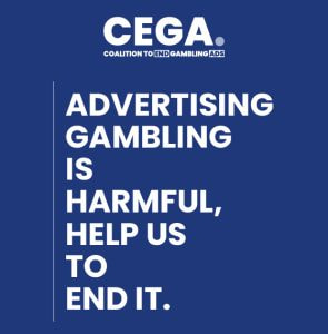 Plakat der Coalition to End Gambling Ads.