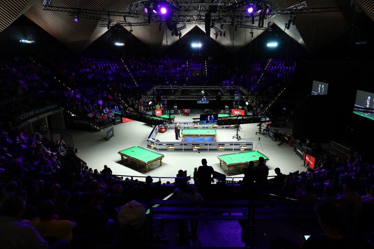 Aufnahme der German Masters 2024 im Tempodrom in Berlin.