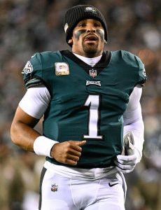 Aufnahme von Jalen Hurts in einem Spiel der Philadelphia Eagles.