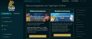 Bild der Neujahrsverlosung und des Einzahlungsbonus für Neukunden bei TigerSpin 