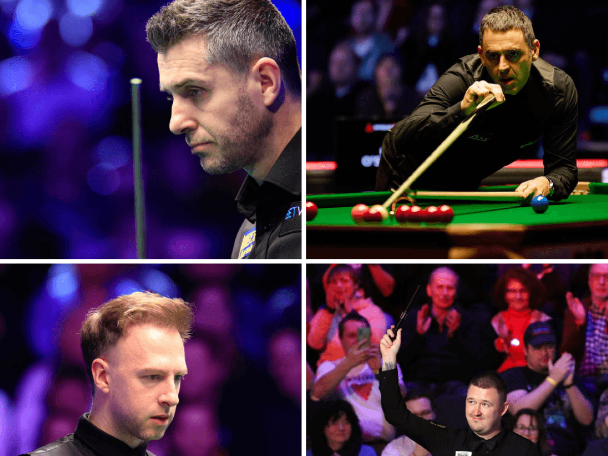 Collage von Judd Trump, Mark Selby, Kyren Wilson und Ronnie O'Sullivan.