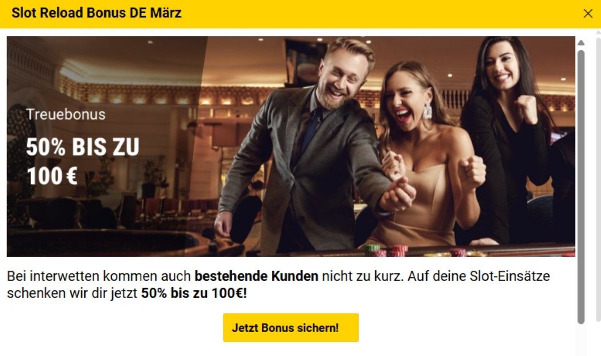 Bonus für Bestandskunden bei Interwetten